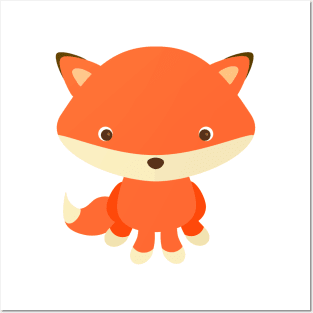 Cute Kawaii Red Fox Kids Children Art Illustration Story Book Fantasy Woodland Animal Posters and Art